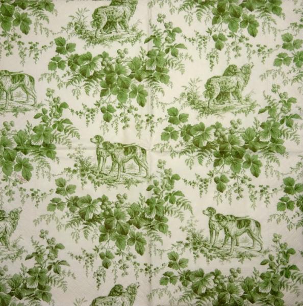 HUN-522 Hunde - 3-lagig (grün) - Caspari - CS